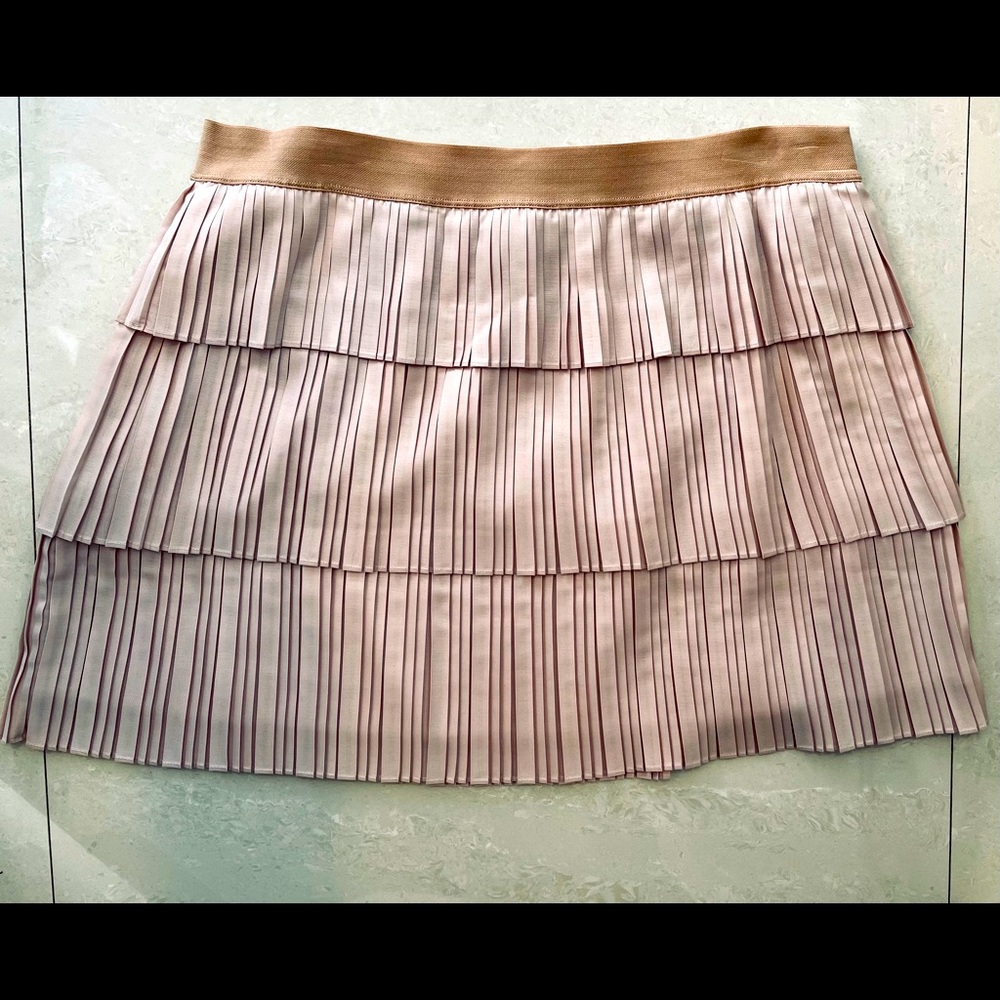 BCBG Gold Plead Skirt size Large
